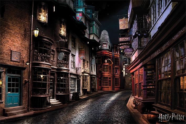 Постер плакат Гарри Поттер Косой Переулок/Harry Potter Diagon Alley 61x91,5 см