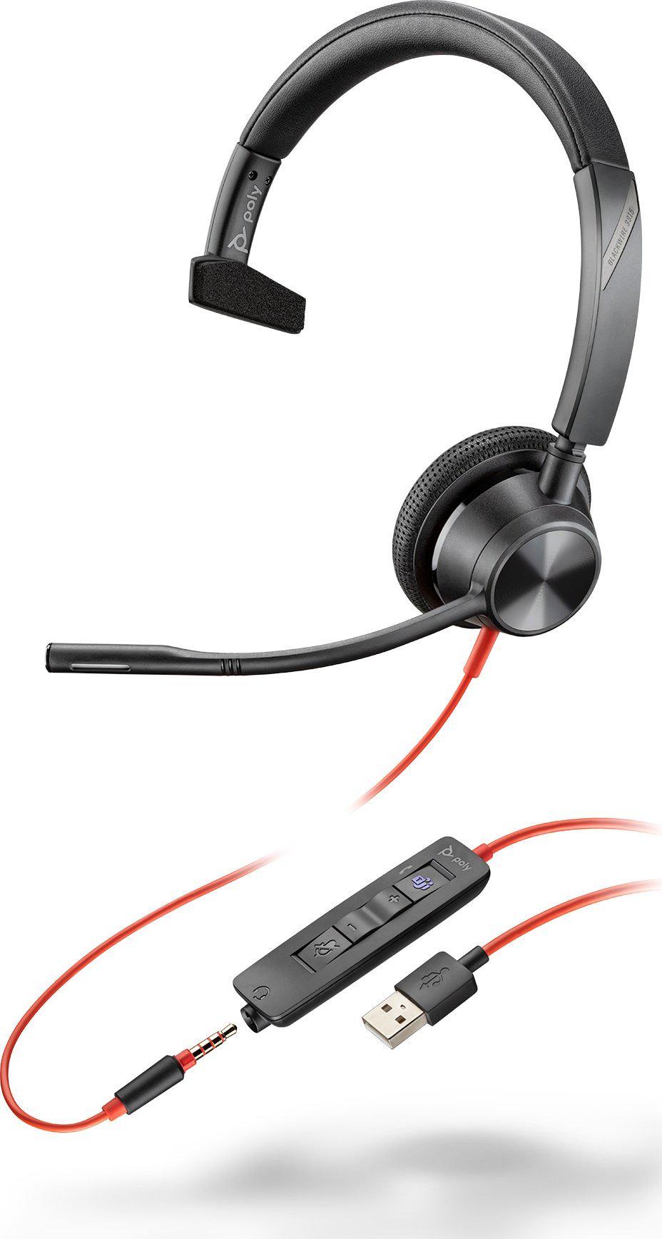 Навушники з мікрофоном Poly BlackWire C3315-M USB-A HS Mono Black (76J13AA)