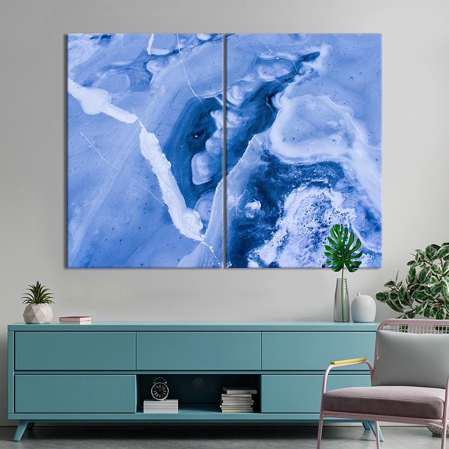 Картина Абстрактный голубой мрамор 71x51 см (A866-2)