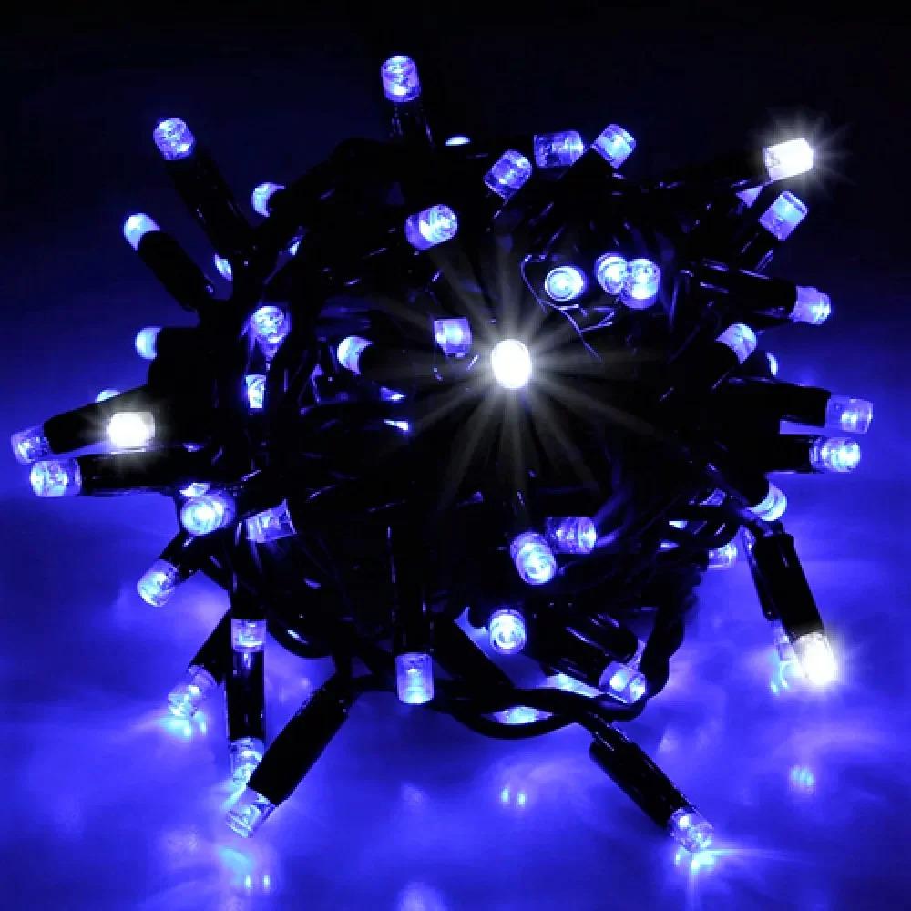 Гирлянда уличная Нить LED 120 Flash черный провод Синий (1-240) Гирлянда уличная Нить LED 120 Flash черный провод Синий (1-240)