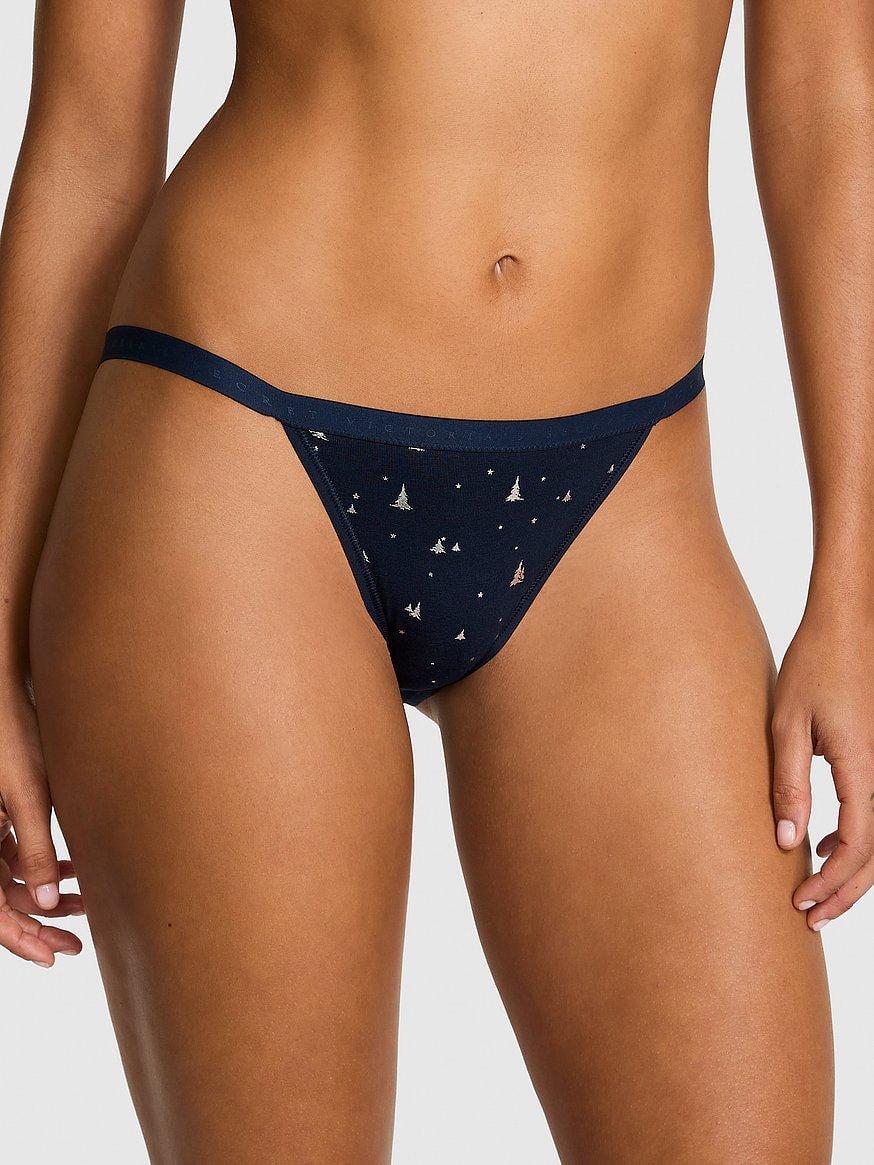Трусики женские Victoria's Secret Stretch Cotton String Bikini M Cиний (289779589732)