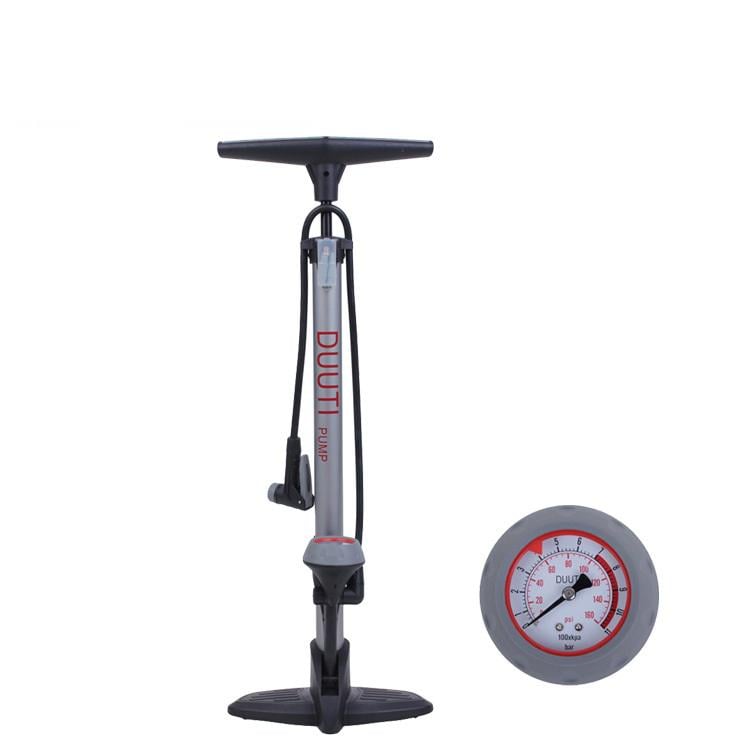 Насос велосипедный VELOSTEEL Premium напольный для накачки велосипедных шин с насадками Серый (Big_PP-006G_S)