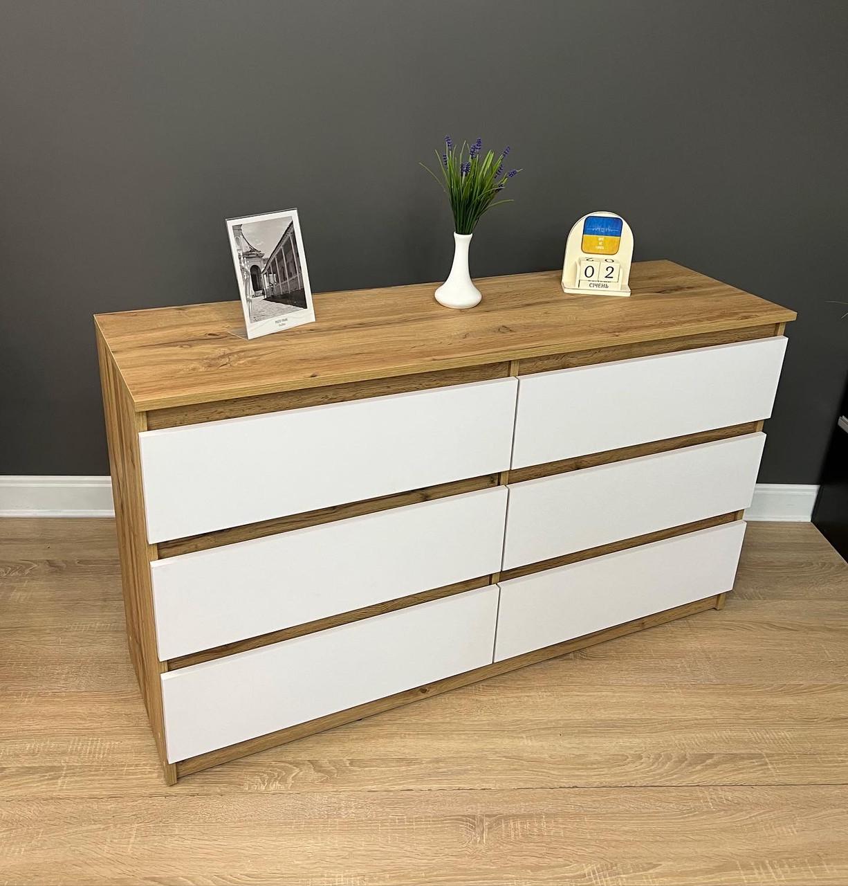 Комод Kvatro 130 6 шухляд 1300х750х400 мм Дуб Аппалачі/ Німфея альба - фото 4 Комод Kvatro 130 6 шухляд 1300х750х400 мм Дуб Аппалачі/ Німфея альба - фото 4