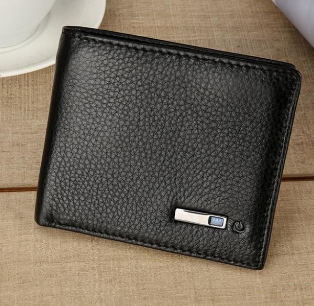 Умный кошелек Sunroz Smart LB Wallet с защитой от кражи кожа Черный (912891986)