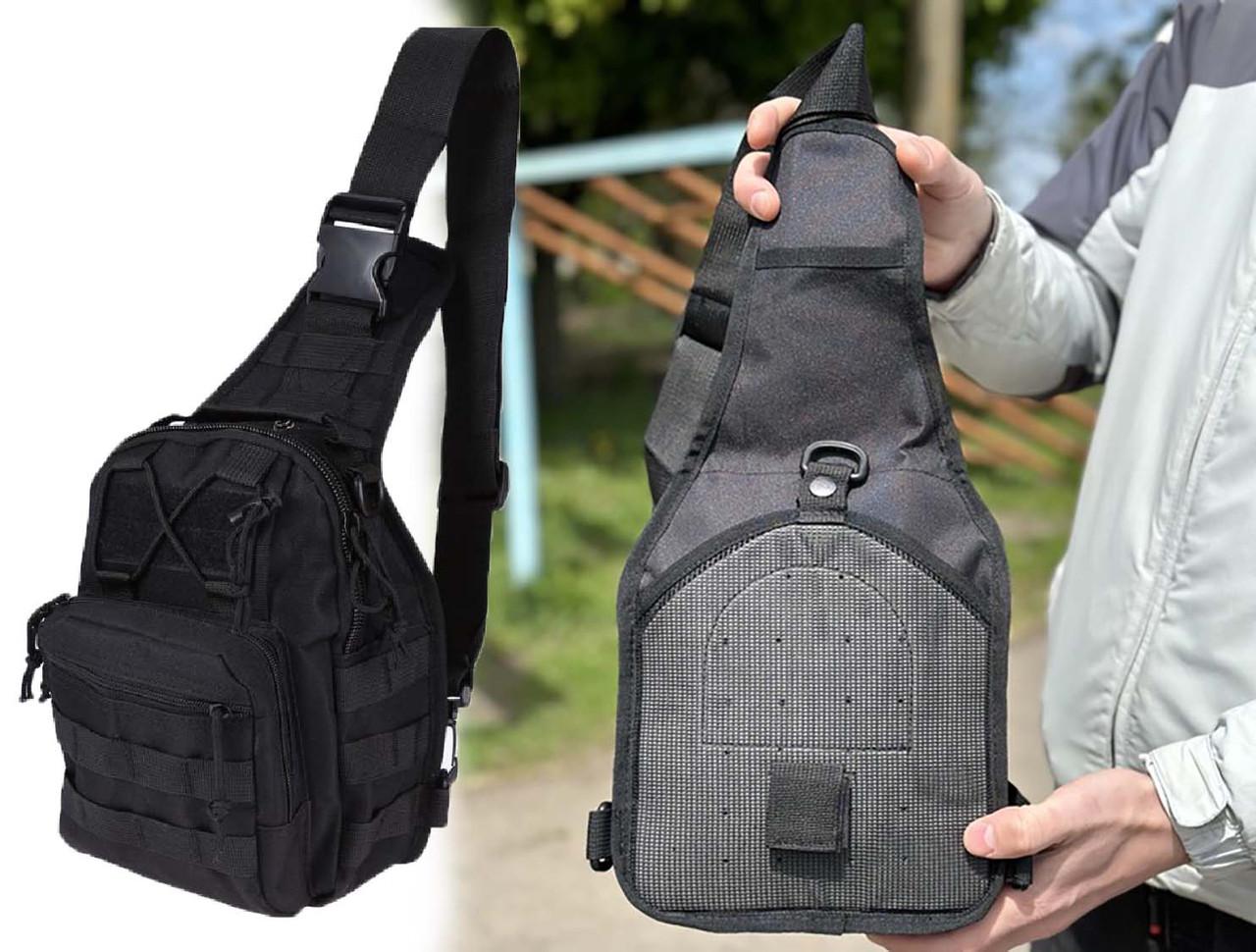 Міська сумка через плече чоловіча Oxford 600D 26х19х10 см Чорний - фото 5 Міська сумка через плече чоловіча Oxford 600D 26х19х10 см Чорний - фото 5