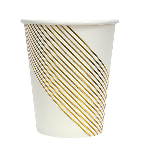 Стаканы бумажные Золотые линии 10 шт. 200 мл Белый (10715)
