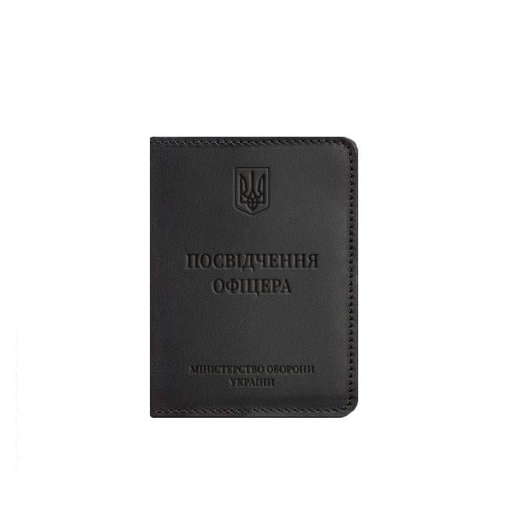 Обложка кожаная для удостоверения офицера 9.0 Crazy Horse Черный (A-027705)