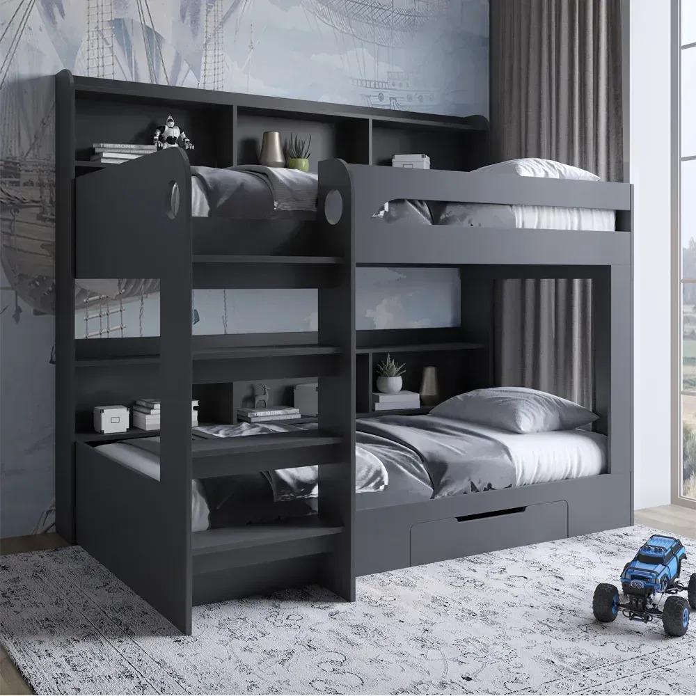 Кровать Майнкрафт с шухлядою 90х190 см Антрацит (30871399)