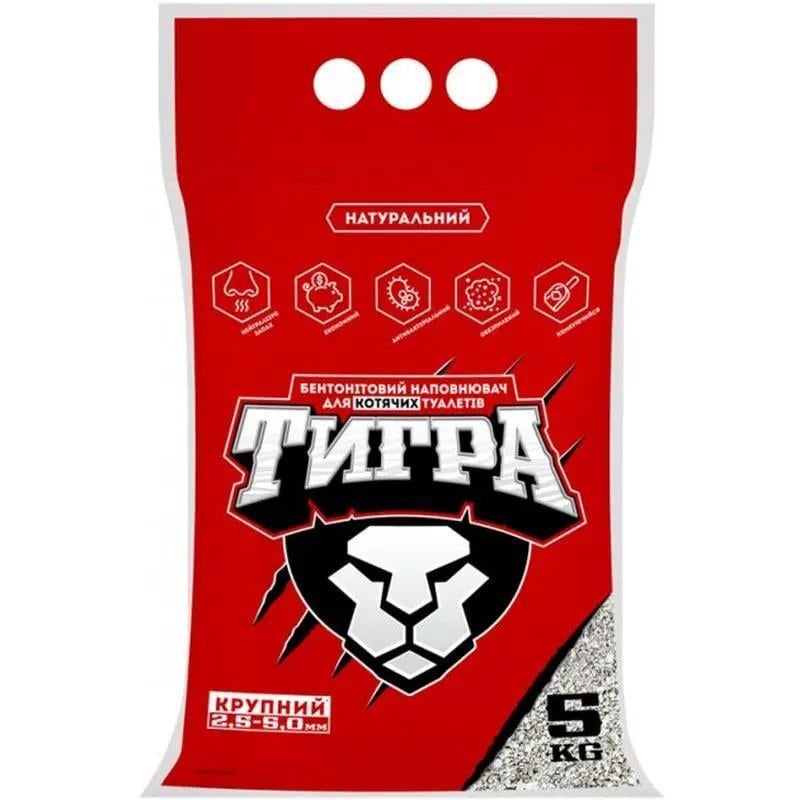 Наполнитель бентонитовый для туалета кошек Тигра большие гранулы 2,5/5 мм 5 кг