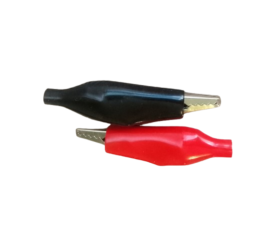 Зажим крокодил электрический ЗКС-26 45 мм 3А пара Черный/Красный (894)