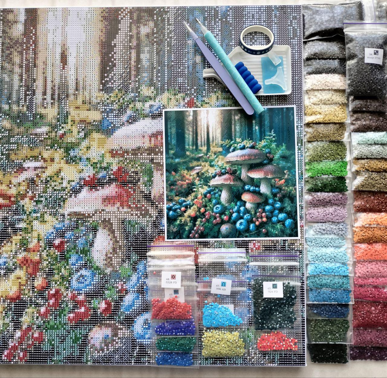 Алмазная мозаика АлМазка Лесная поляна квадратные алмазы без подрамника 40x40 см (АлМ-293) - фото 7 Алмазная мозаика АлМазка Лесная поляна квадратные алмазы без подрамника 40x40 см (АлМ-293) - фото 7