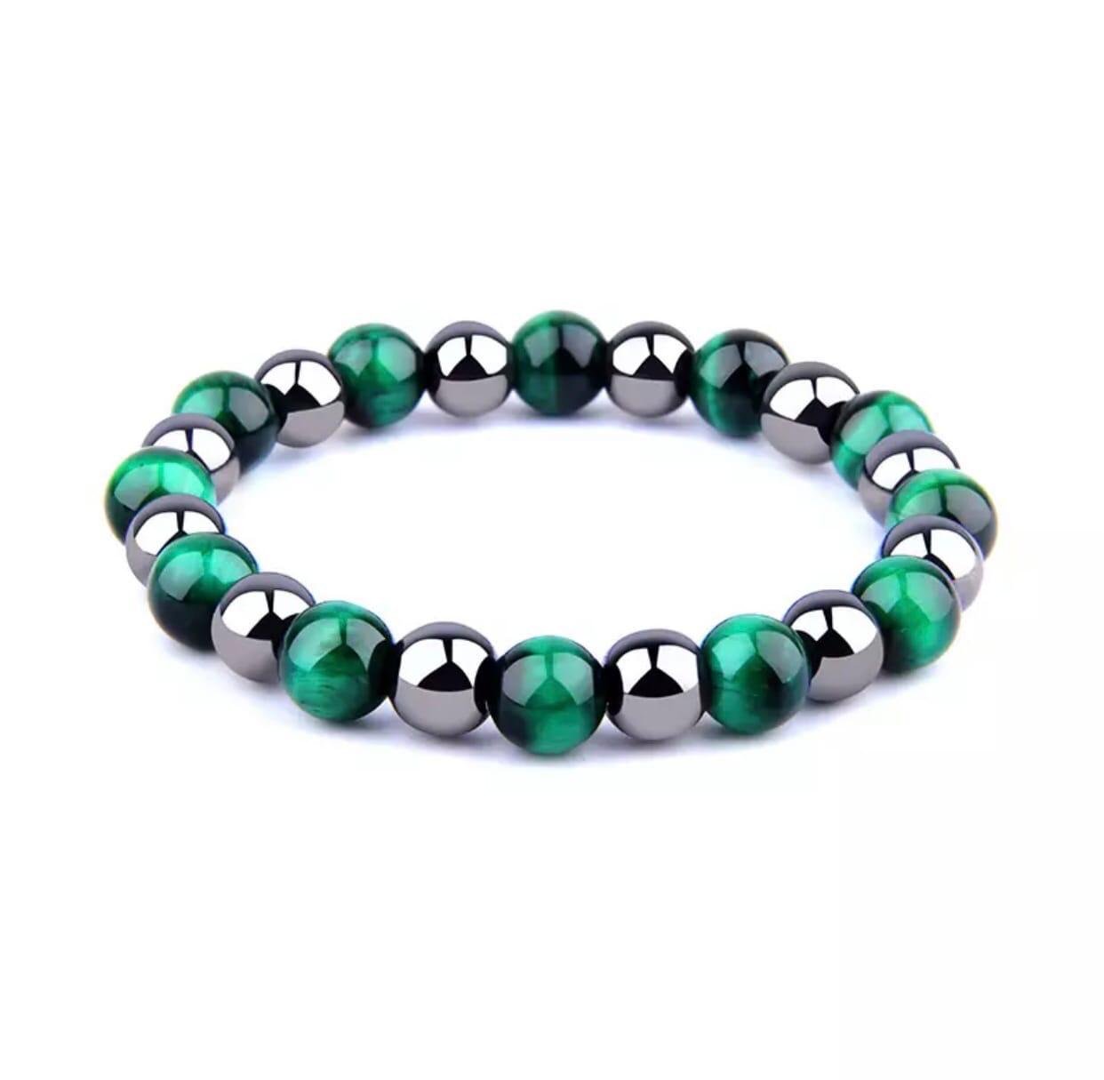 Браслет із гематиту та тигрового ока р. 20 (80083) Браслет із гематиту та тигрового ока р. 20 (80083)