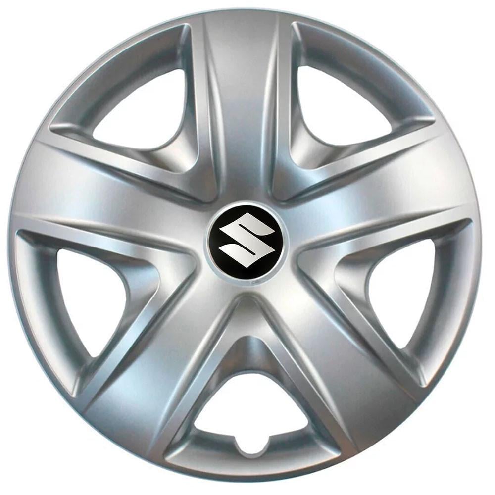 Колпаки SJS 500 с логотипом Suzuki R17 4 шт. Серебряный