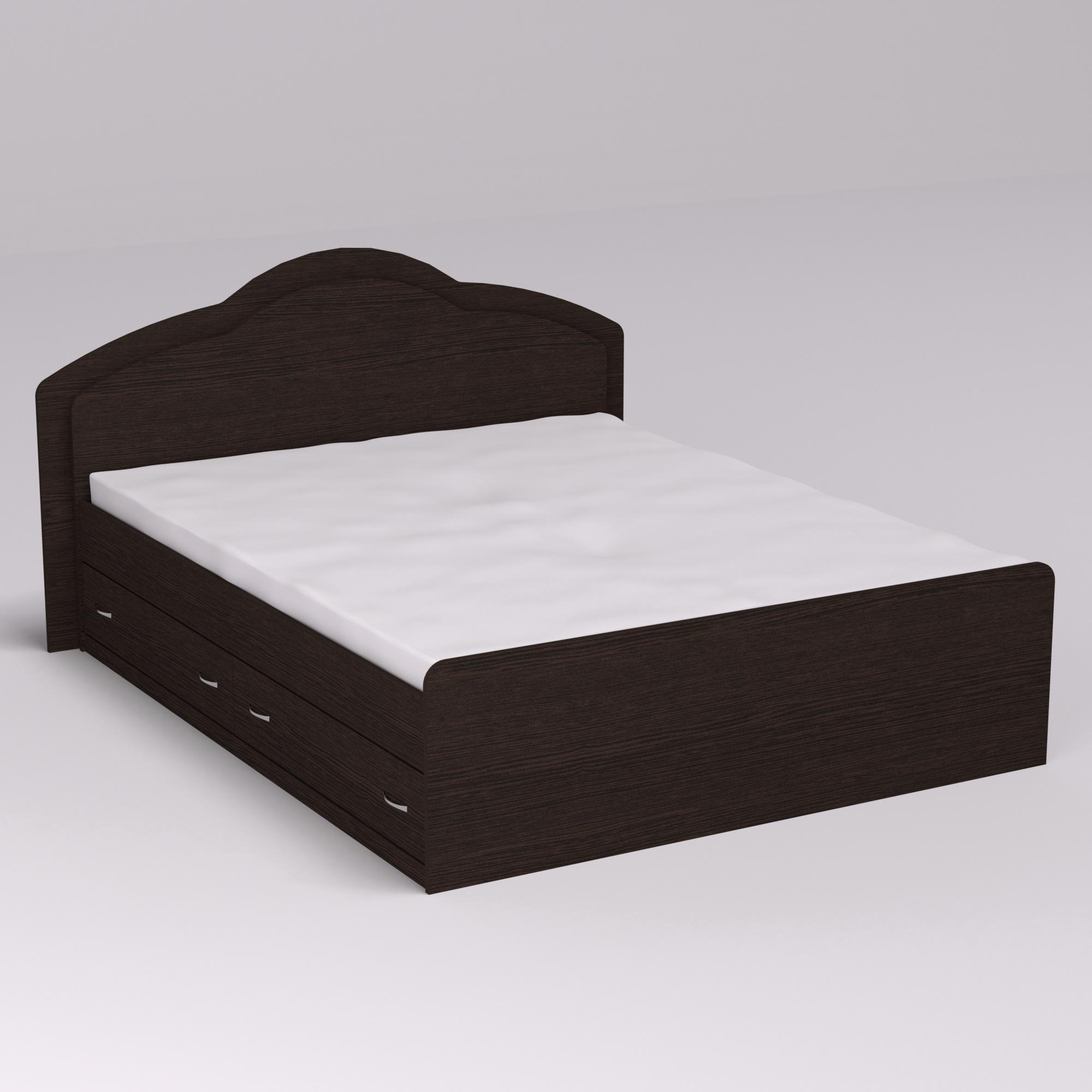 Кровать Диана двуспальная с 2-мя ящиками 2048х1410х1030 мм Венге магия (12105)