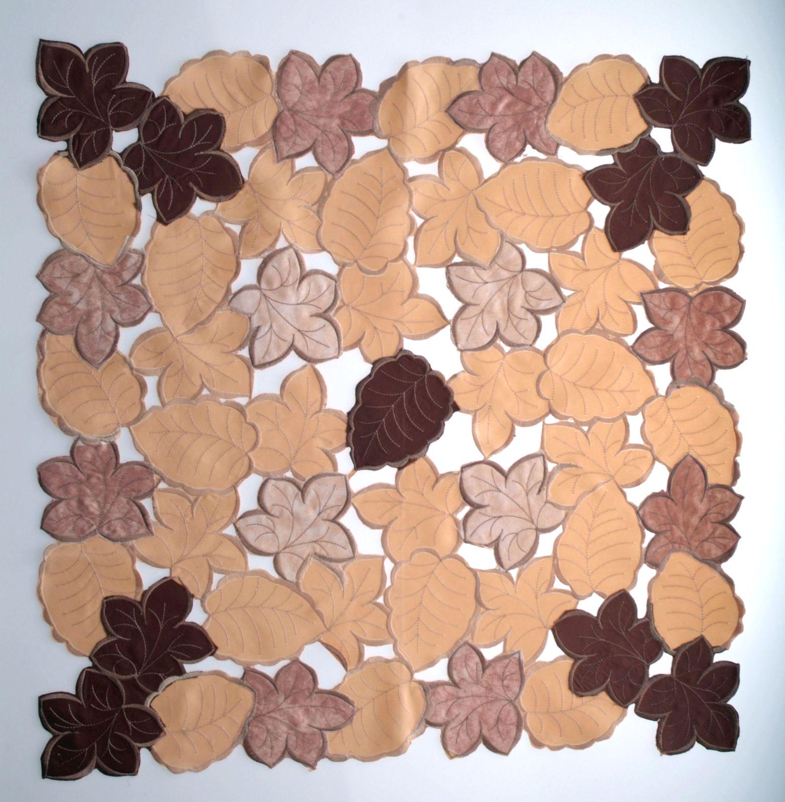 Салфетка ТД Сеул квадратная листик 60x60 см Коричневый Салфетка ТД Сеул квадратная листик 60x60 см Коричневый