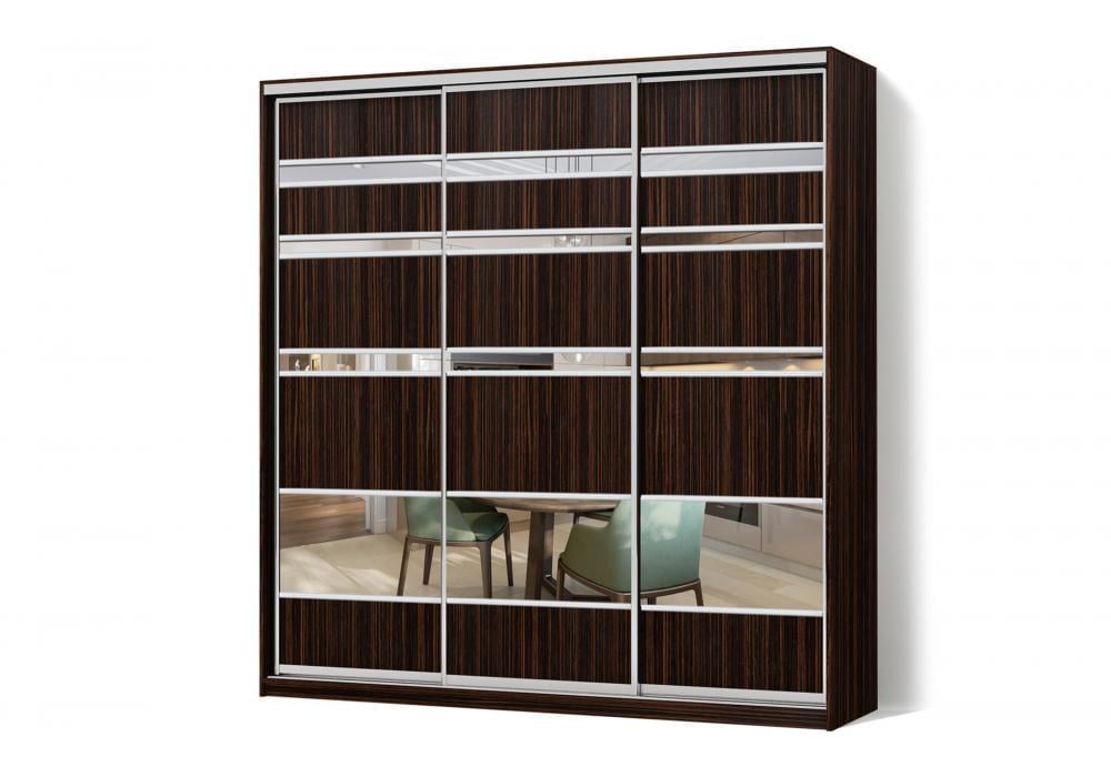 Шкаф-купе Luхe 3 двери Комби/Комби/Комби рисунок 219-219-219 CLS-II 2400х2300х600 мм Венге магия (50527)