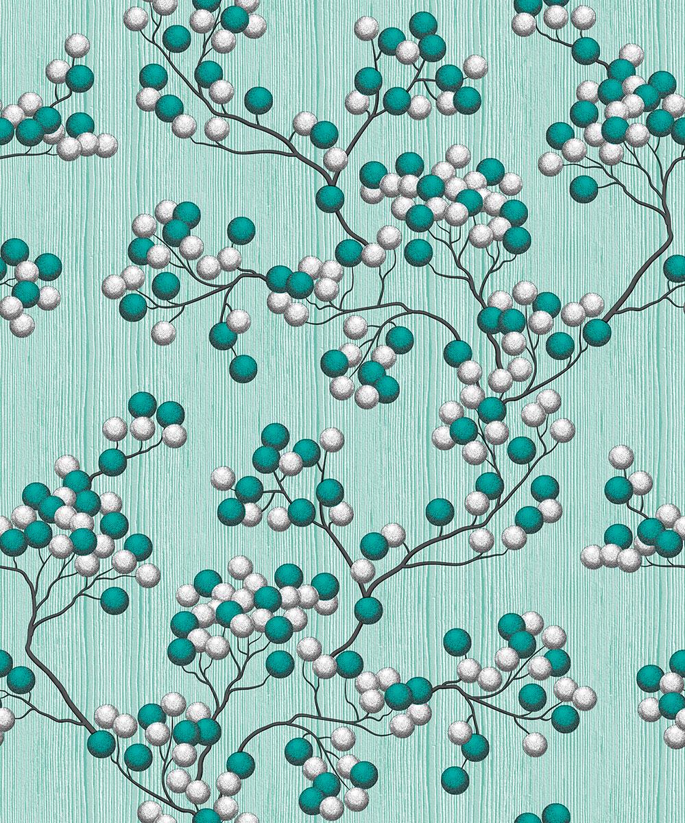 Обои бумажные Континент Рамус Бирюзовый (1413)