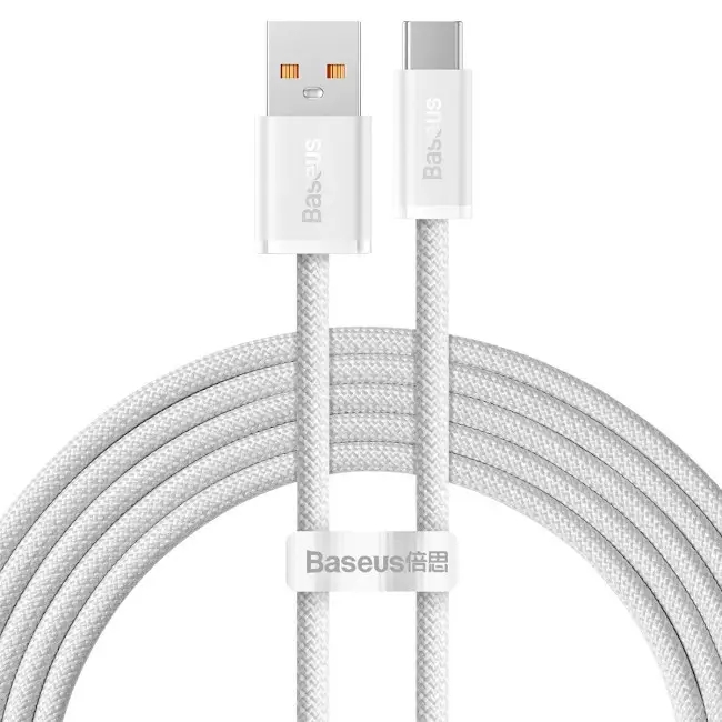 Кабель BASEUS Dynamic Series Fast Charging Cable USB to Type-C CALD000702 100W 2 м White - фото 1