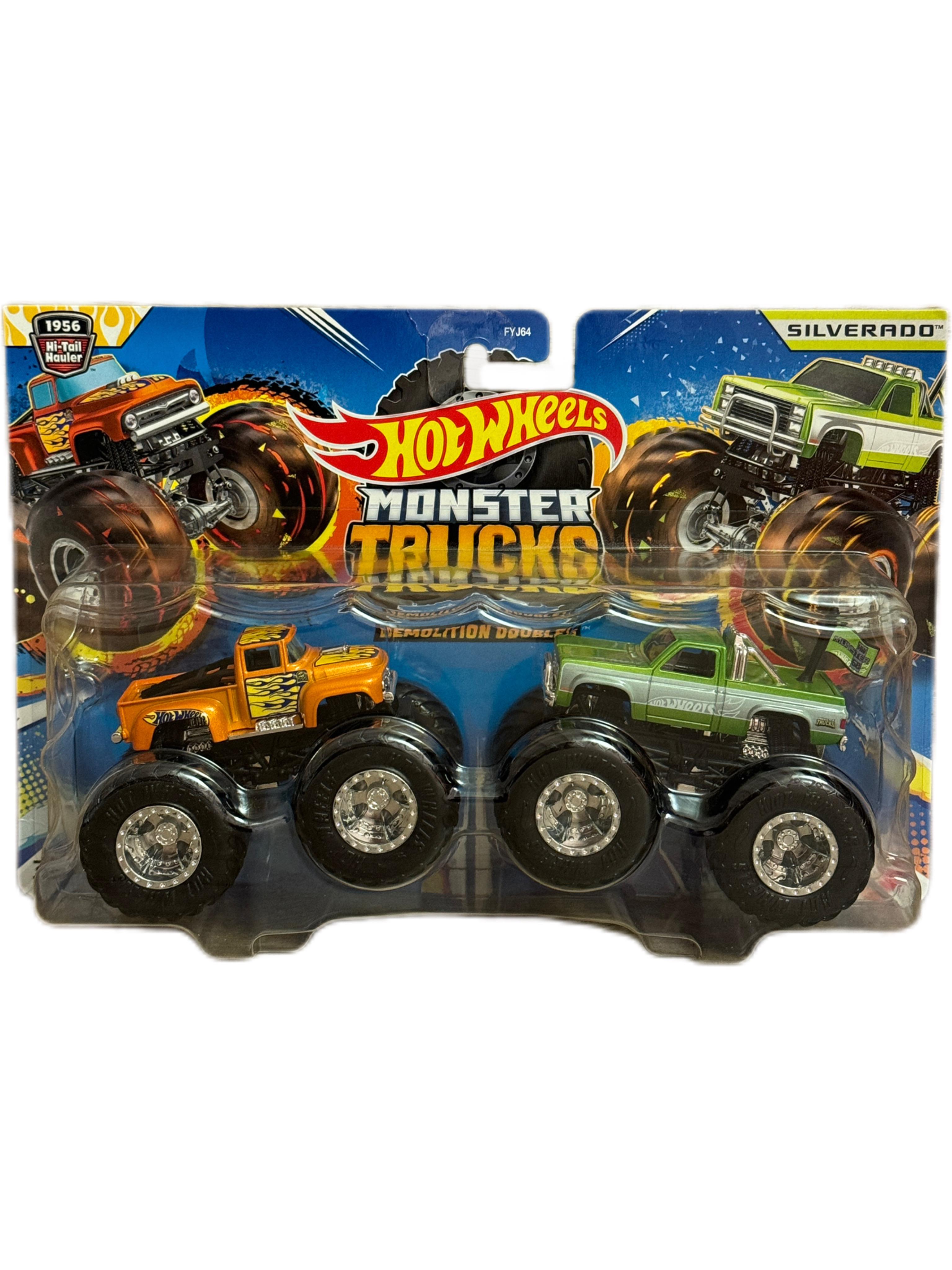 Набор машинок Hot Wheels Monster Trucks Demolition Doubles Hi-Trail Hauler & Silverado (15013105)
