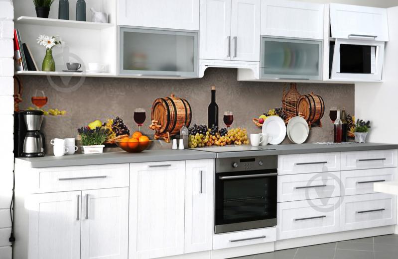 Скидали на кухню Zatarga «Винний диспенсер» 650х2500 мм вінілова 3Д наклейка кухонний фартух самоклеюча