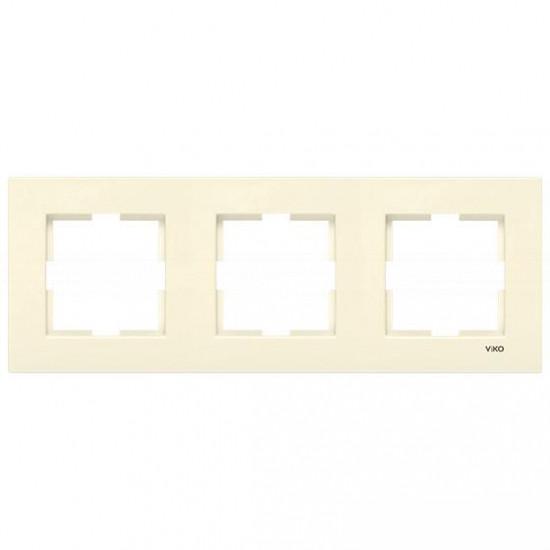 Рамка трехместная горизонтальная Viko Karre Кремовый (00000012435)