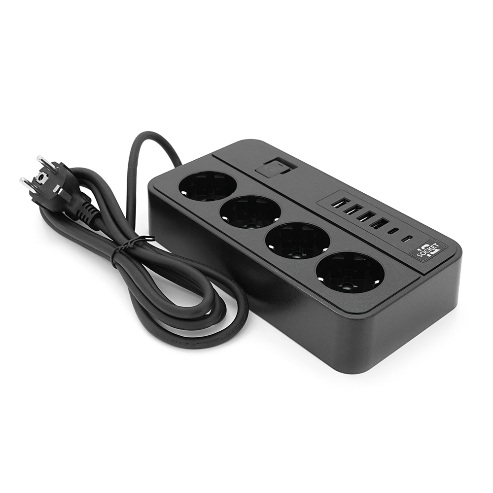 Фильтр сетевой VOLTRONIC с USB Type-C 4 розетки 3000 W 2 м Черный (YUT_V2157) Фильтр сетевой VOLTRONIC с USB Type-C 4 розетки 3000 W 2 м Черный (YUT_V2157)