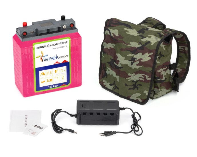 Акумулятор Weekender 100 Ah 12V з зарядним пристроєм та рюкзаком-чохлом - фото 3 Акумулятор Weekender 100 Ah 12V з зарядним пристроєм та рюкзаком-чохлом - фото 3