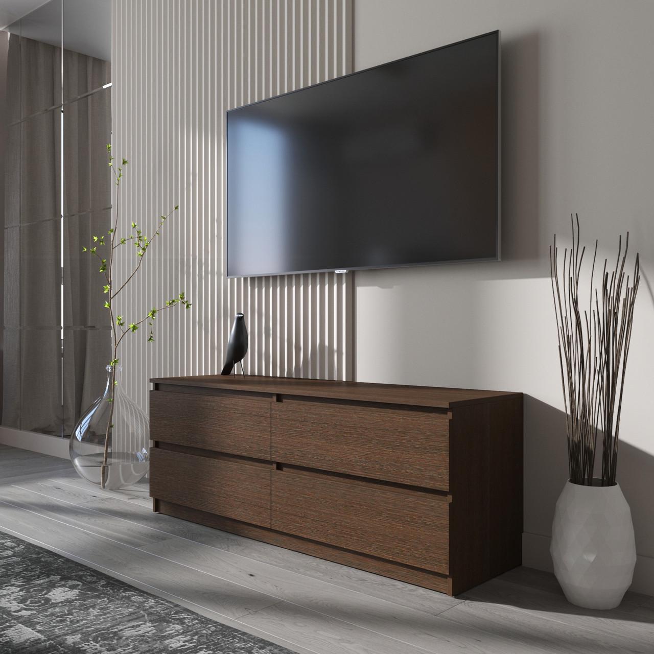 Тумба під телевізор Вайс R-6 1402х400х530 мм Венге Темний (30681685) - фото 1 Тумба під телевізор Вайс R-6 1402х400х530 мм Венге Темний (30681685) - фото 1