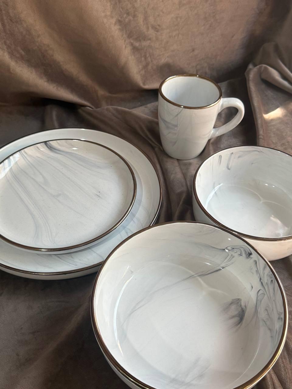 Столовий сервіз YIWU HP-19-35-5 кераміка 6 персон 30 предметів Білий (HP-19-35-5) - фото 5 Столовий сервіз YIWU HP-19-35-5 кераміка 6 персон 30 предметів Білий (HP-19-35-5) - фото 5