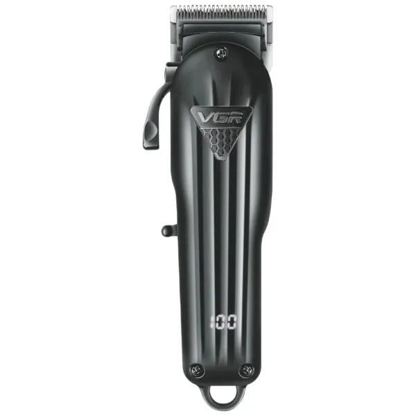 Машинка для стрижки волосся акумуляторна VGR V-282 з LED дисплеєм для догляду та підрівнювання Чорний (HP-V-282)