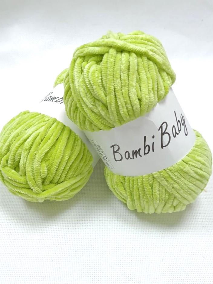 Пряжа плюшевая Bambi Babi велюр 100 г 110 м Салатовый 028 (2308931748) Пряжа плюшевая Bambi Babi велюр 100 г 110 м Салатовый 028 (2308931748)