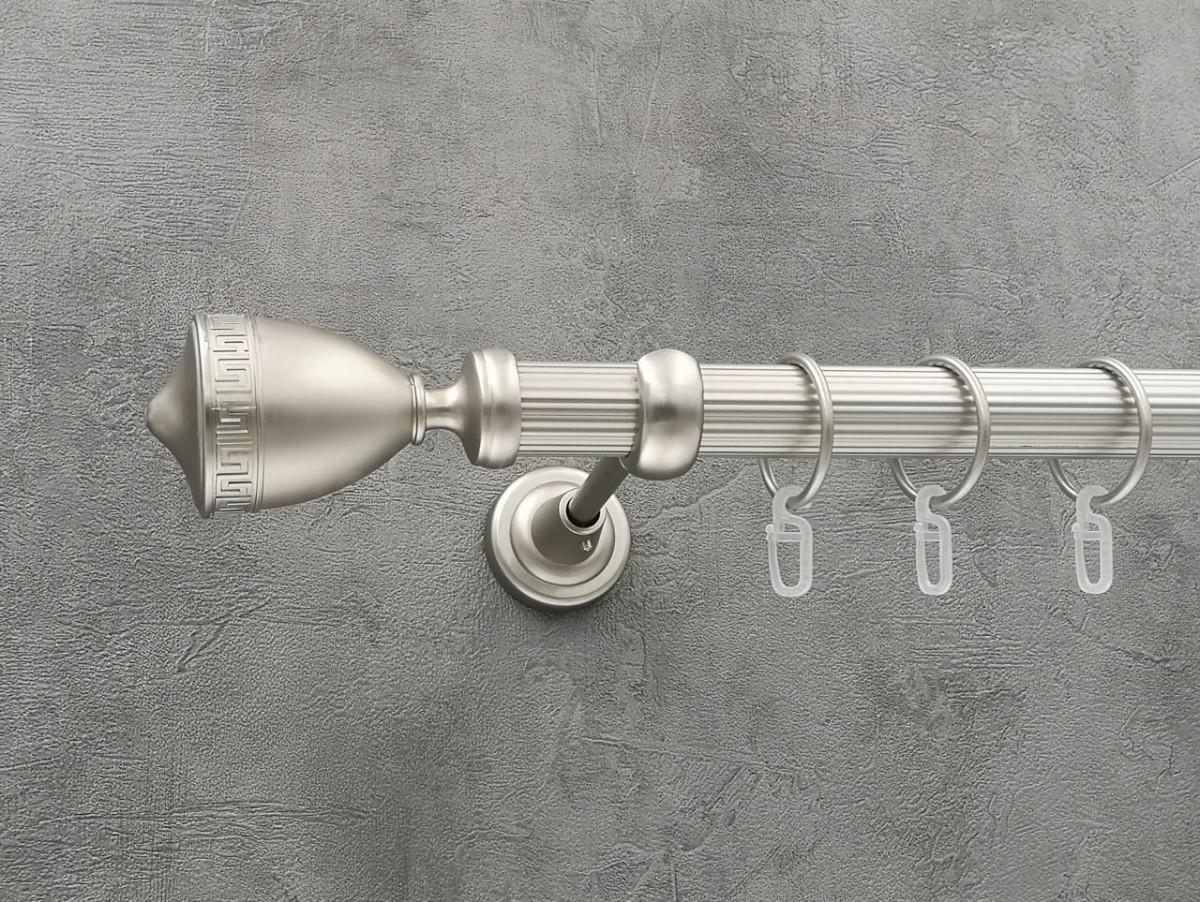 Карниз Quadrum Афина рифленая штанга одинарный открытый 25 мм 400 см Сатин (264768521)