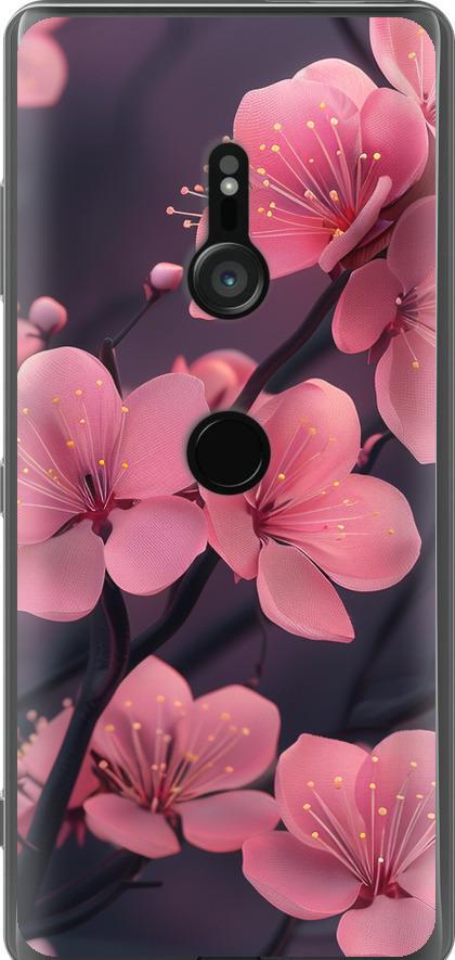 Чехол на Sony Xperia XZ3 H9436 Пурпурная сакура (6075u-1540-42517) Чехол на Sony Xperia XZ3 H9436 Пурпурная сакура (6075u-1540-42517)
