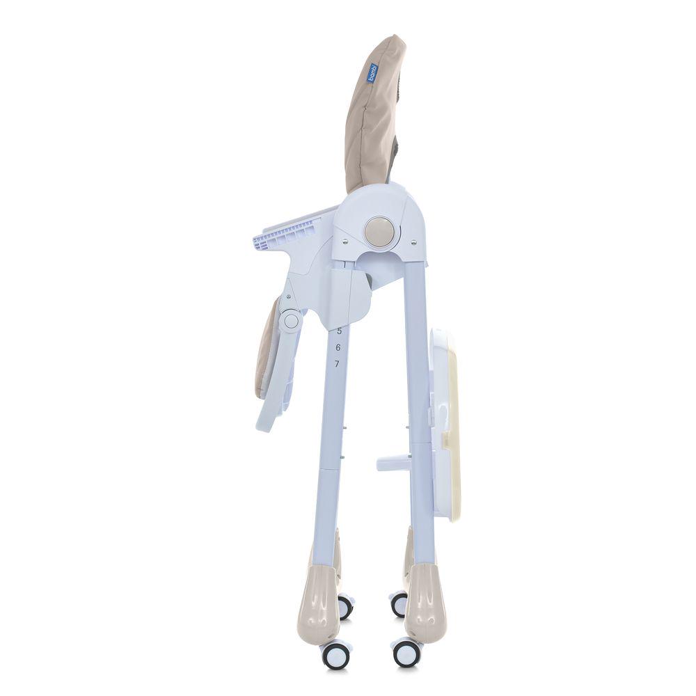 Стульчик для кормления с регулируемой спинкой/высотой и колесами Бежевый - фото 2 Стульчик для кормления с регулируемой спинкой/высотой и колесами Бежевый - фото 2