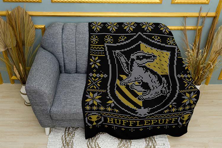 Плед плюшевый Hufflepuff Festive Spirit двухслойный 135х150 см (114495-2)
