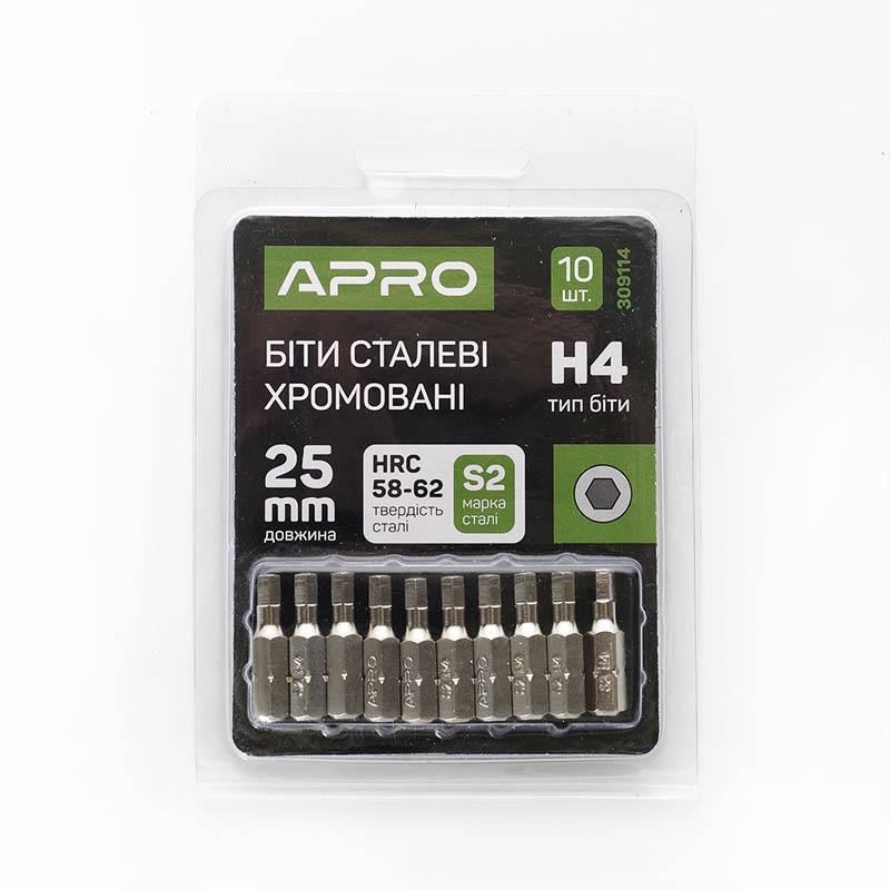Біта Apro хром Н4х25 мм 10 шт./уп. (309114)