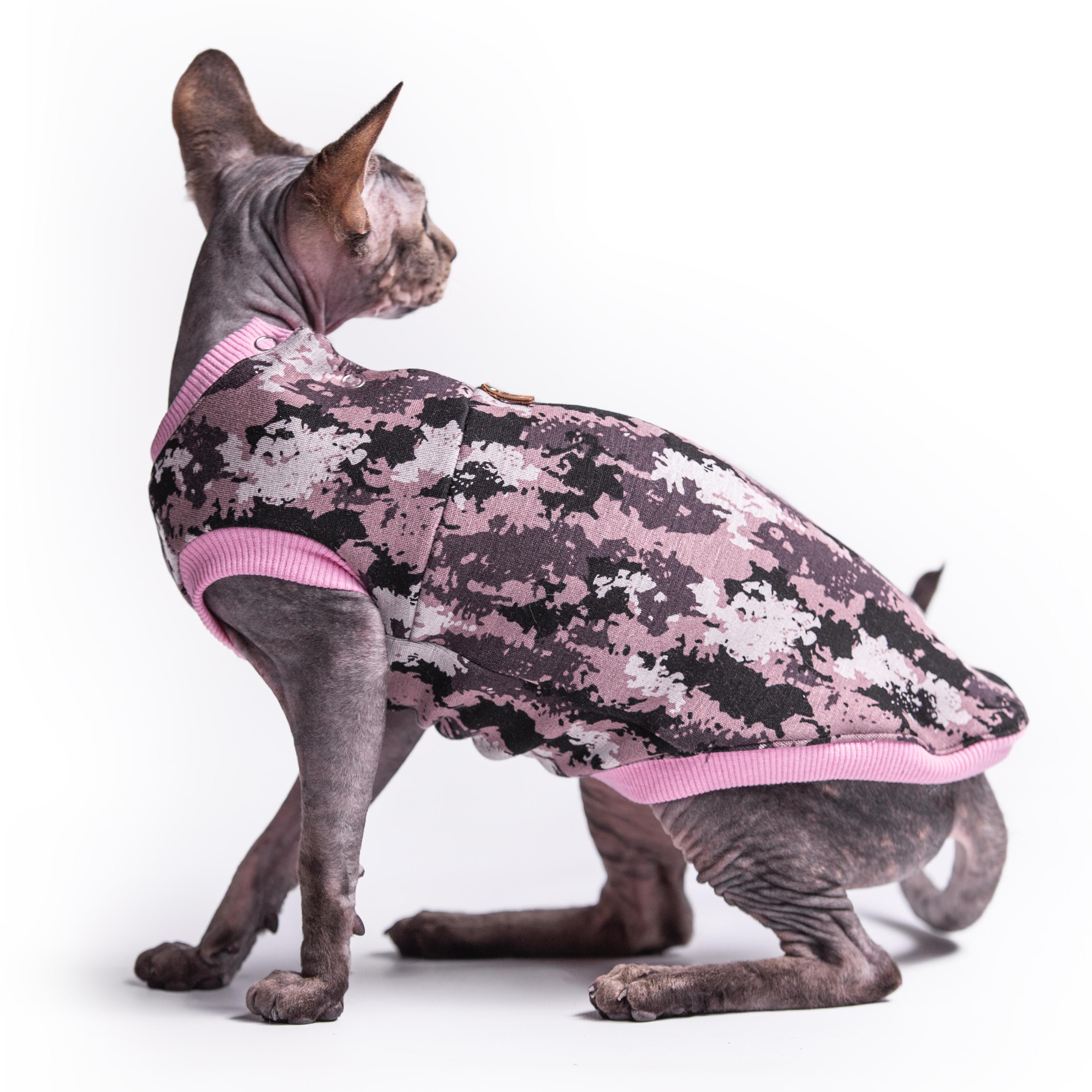 Майка для кошек без рукава Style Pets M Camo pink (445M) - фото 3