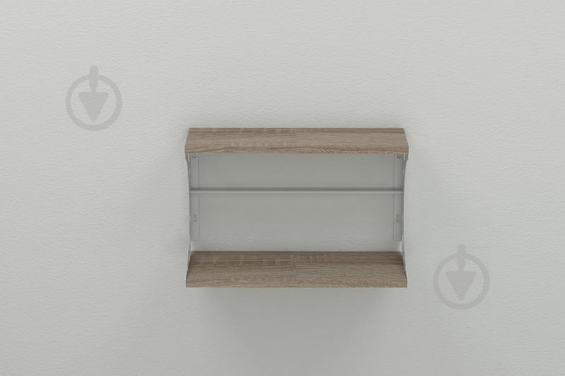 Полка настенная Ferrum-decor Букин 330x700x240 металл Белый ДСП Сонома Трюфель 16 мм (BUK0054)