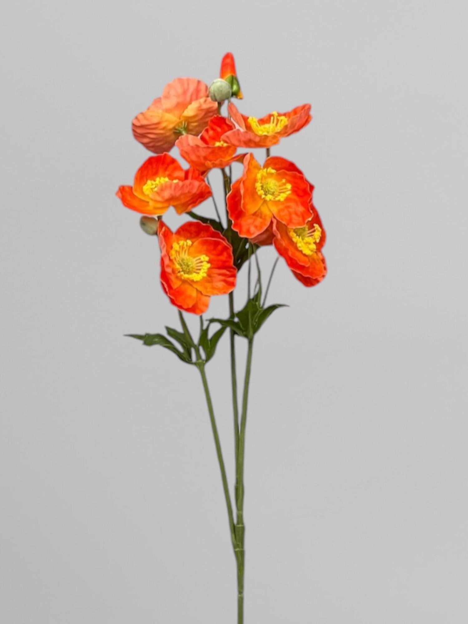 Искусственный мак из латекса 65 см Оранжевый (К13057)