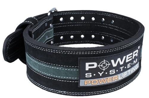 Пояс для пауэрлифтинга Power System PS-3800 PowerLifting кожаный L Black/Grey Line