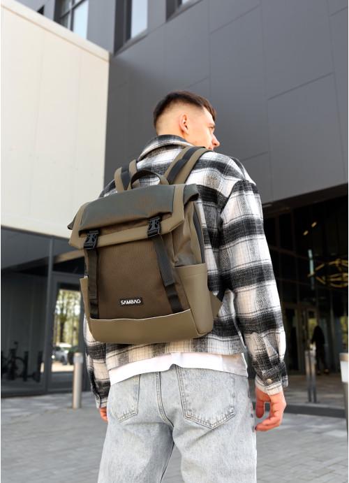 Городской рюкзак мужской Sambag с карманами и отделением под ноутбук Хаки (10200291339)