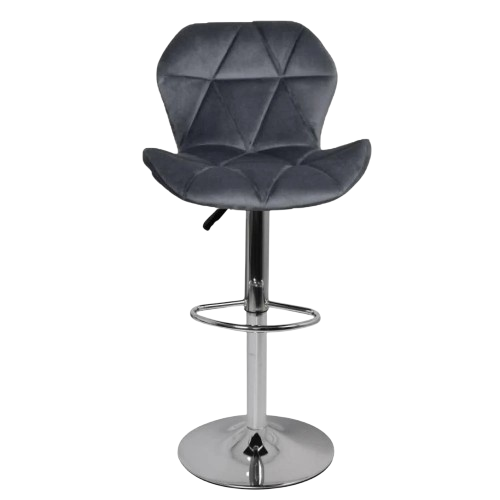 Барный стул со спинкой Bonro BN-087 велюр Серый (4917)