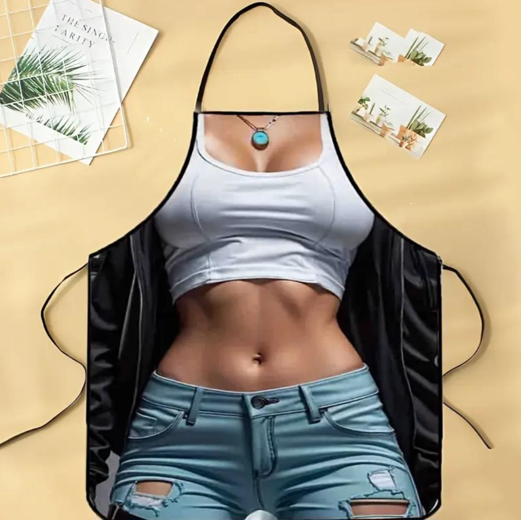 Фартук с приколом девушка в джинсах 80x60 см Разноцветный (50222) - фото 2 Фартук с приколом девушка в джинсах 80x60 см Разноцветный (50222) - фото 2