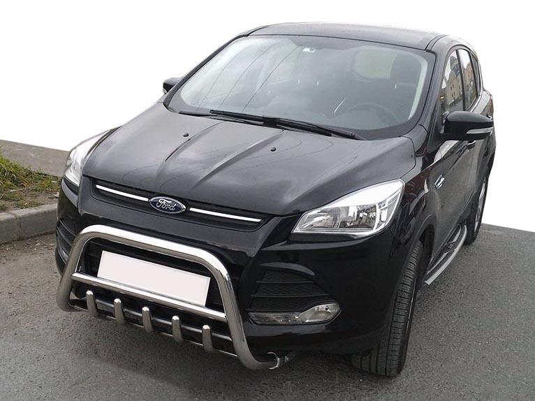 Кенгурятник WT003 CAN для Ford Kuga/Escape 2013-2019 гг. нержавеющая сталь Хром