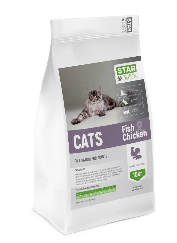 Корм сухой для кошек StarDeyl Cats Fish & Chicken 10 кг