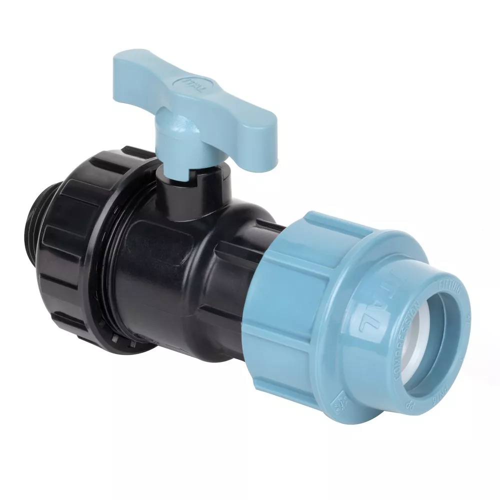 Кран шаровой компрессионный ITAL полиэтиленовый с внешней резьбой 32 мм х 1" (SQ-1002587)