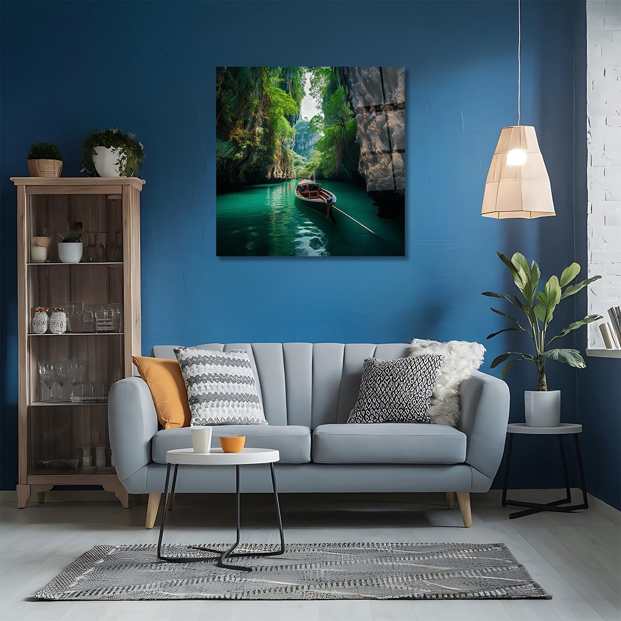 Картина на стекле NovellaPrint Река в джунглях 70х70 см (575.2) - фото 4