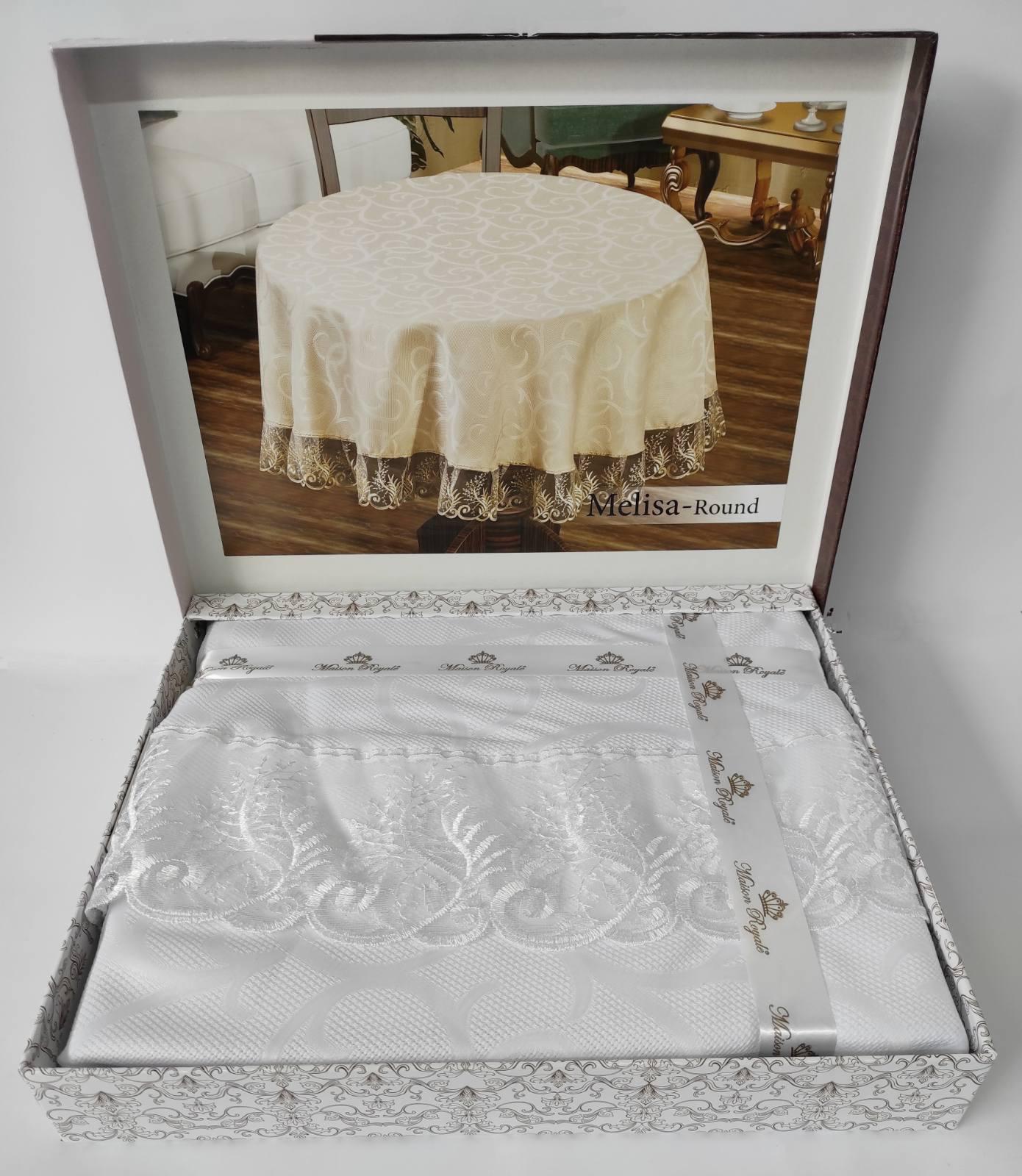 Скатерть Maison Royale 160 Q Melisa White (CN6798) Скатерть Maison Royale 160 Q Melisa White (CN6798)