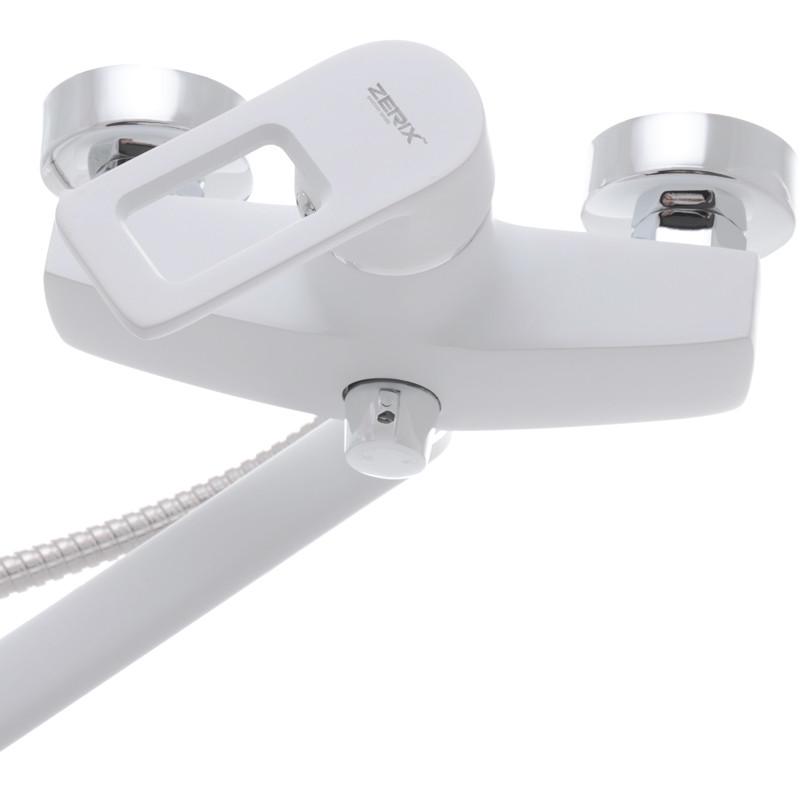 Змішувач для ванни з поворотним довгим зливом Zerix Z2230-7 Білий - фото 2