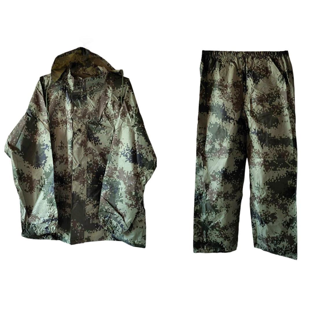 Костюм-дождевик брючный на змейке с капюшоном 3XL р. 52-54 Пиксель хаки (1987364189)